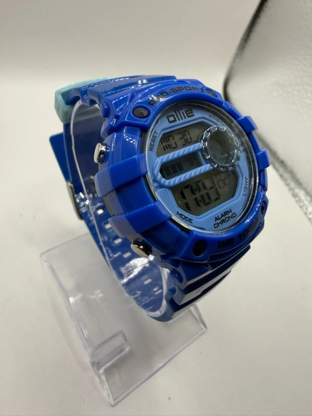 Ollie Digital Watch featuring a Blue Resin Band and Bezel Chronograph